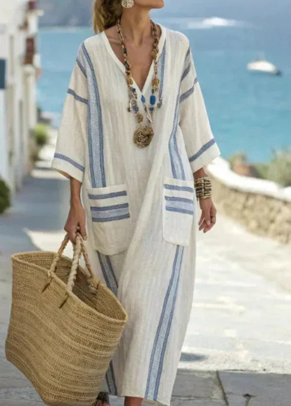 Isla - Striped Kaftan Maxi Dress