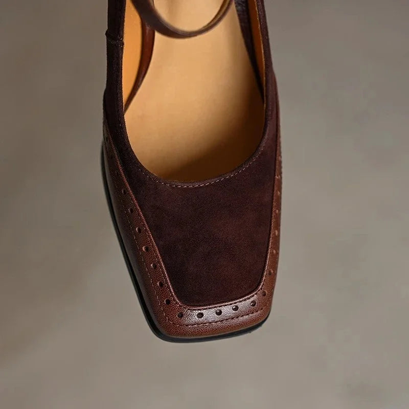 Maeve - Vintage Two-Tone Block Heels