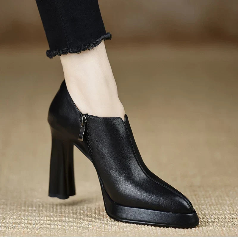 Lydia - Pointed Toe Block Heel Shoes