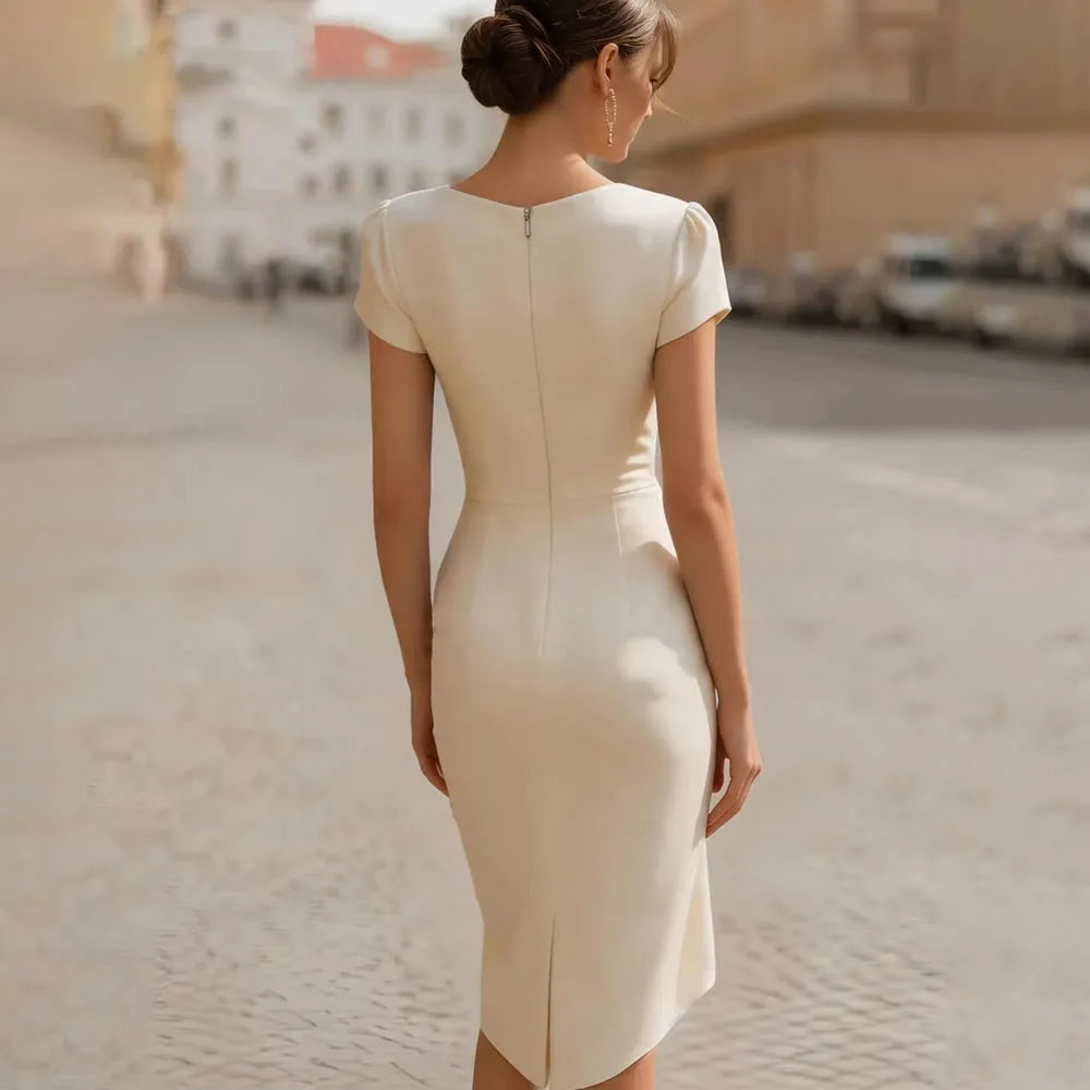Josephine - Draped Cowl Neck Midi Dress