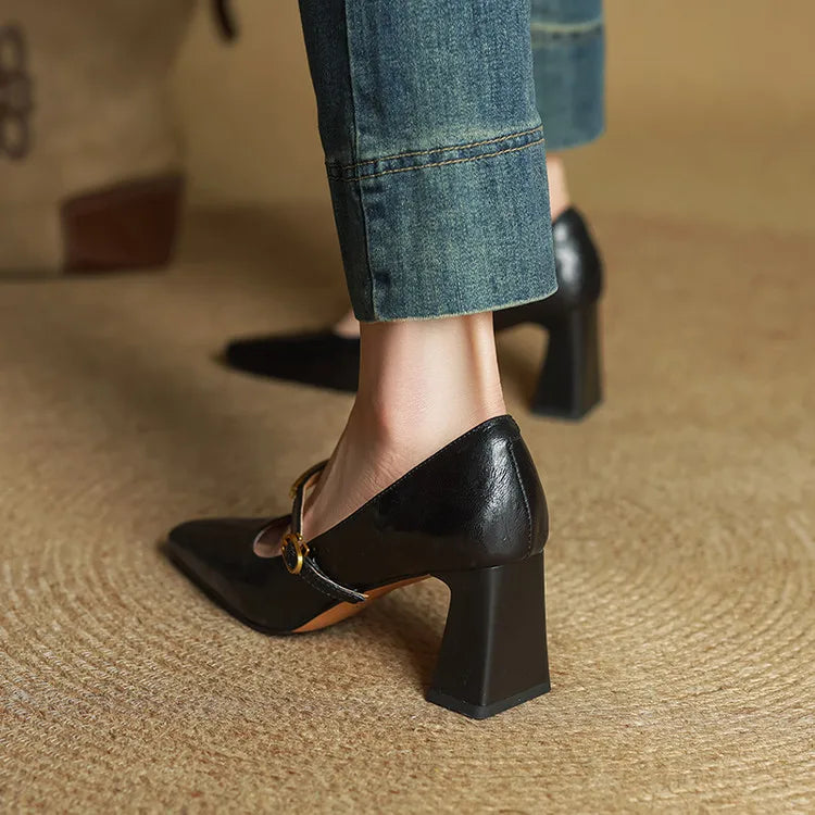Philippa - Block Heel Mary Jane Shoes