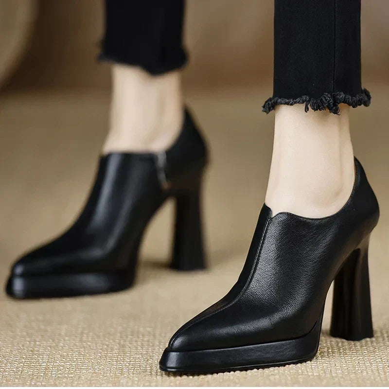 Lydia - Pointed Toe Block Heel Shoes