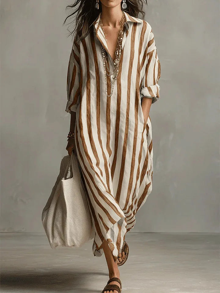Wren - Striped Shirt Maxi Dress