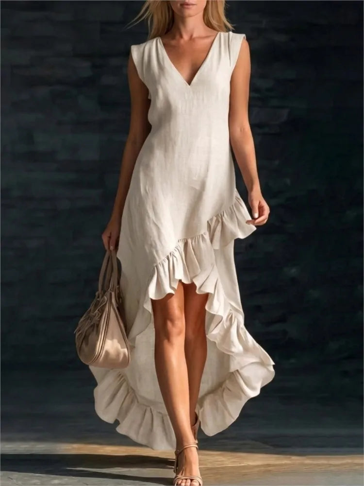 Willow - Sleeveless Ruffle Hem Maxi Dress