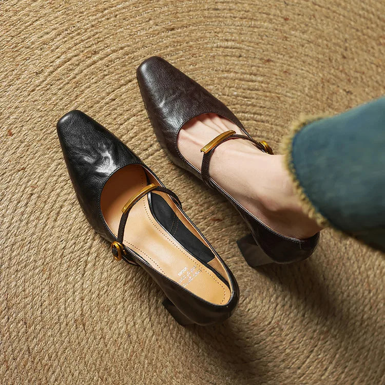 Philippa - Block Heel Mary Jane Shoes