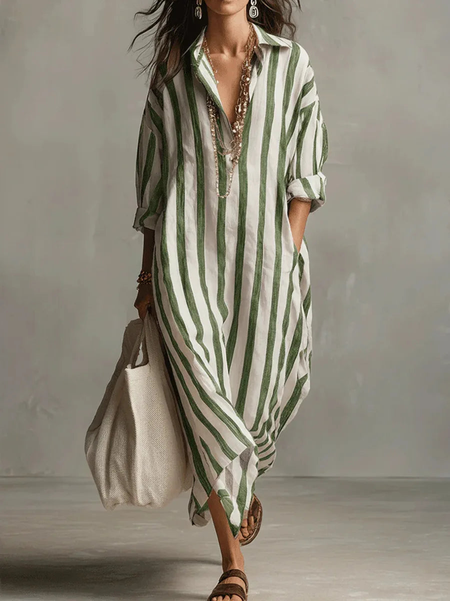 Wren - Striped Shirt Maxi Dress