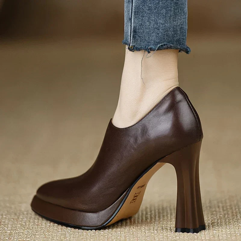 Lydia - Pointed Toe Block Heel Shoes