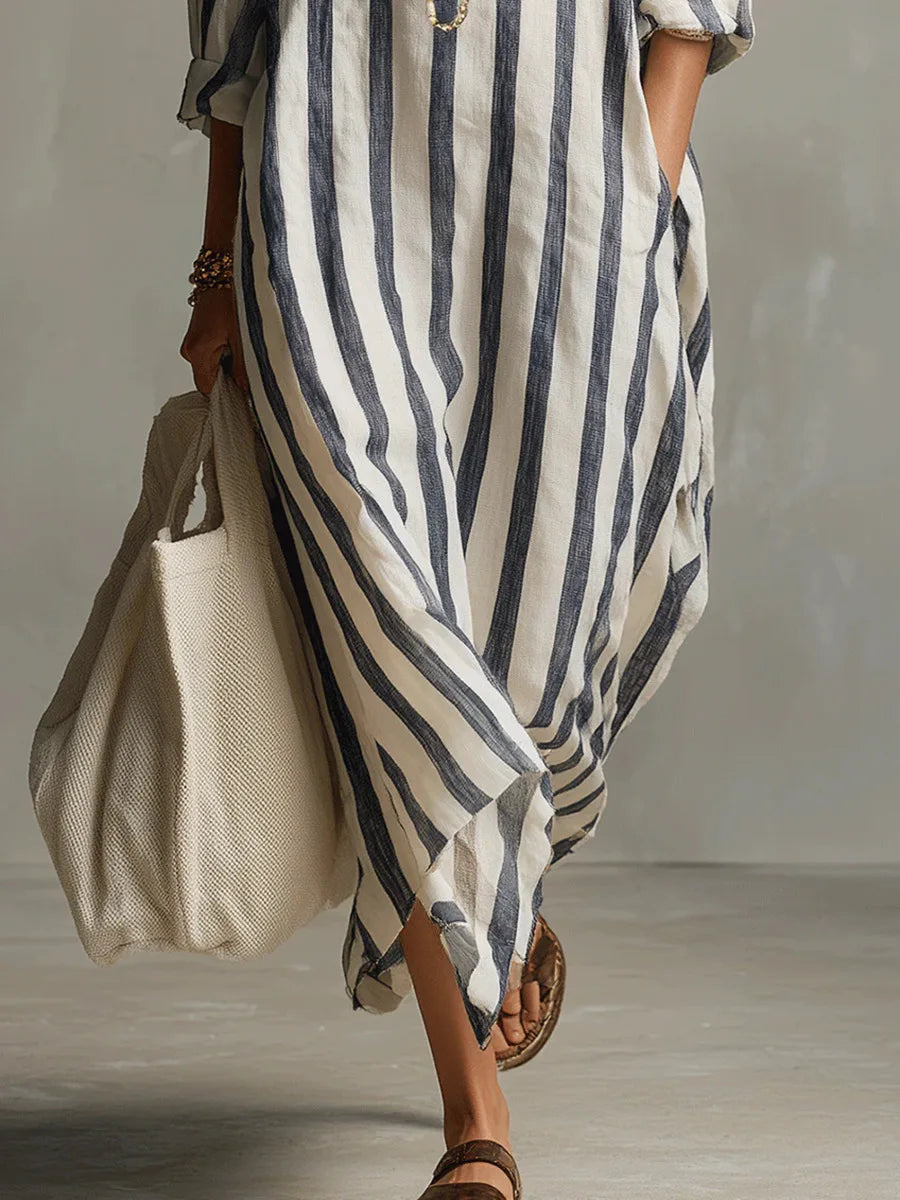Wren - Striped Shirt Maxi Dress