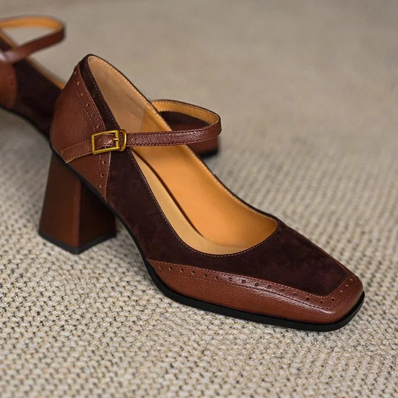 Maeve - Vintage Two-Tone Block Heels