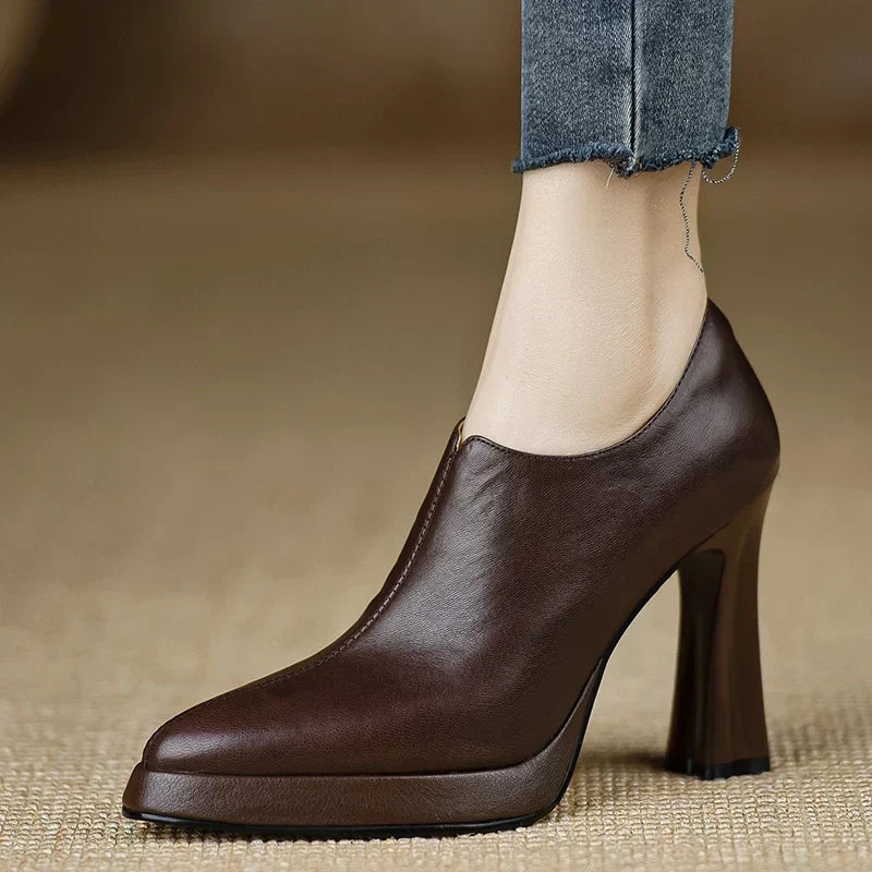Lydia - Pointed Toe Block Heel Shoes