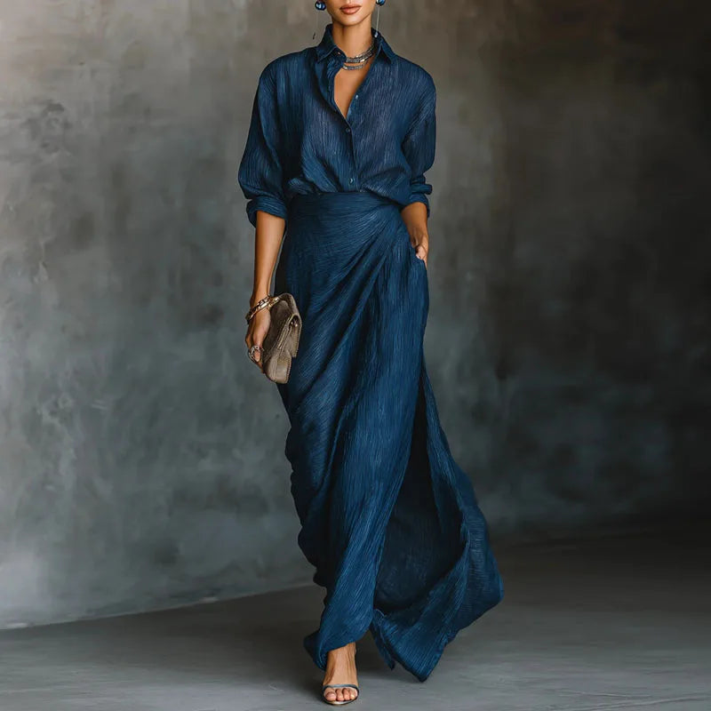 Florence - Textured Button-Up Two-Piece Set