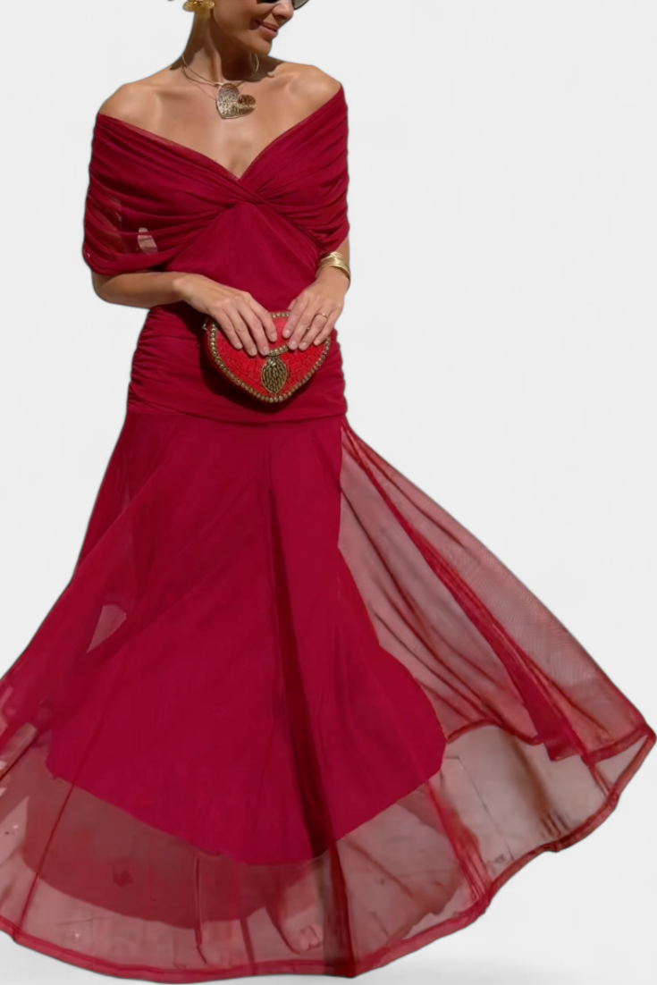 Freya - Flowing Floral V Neck Dress