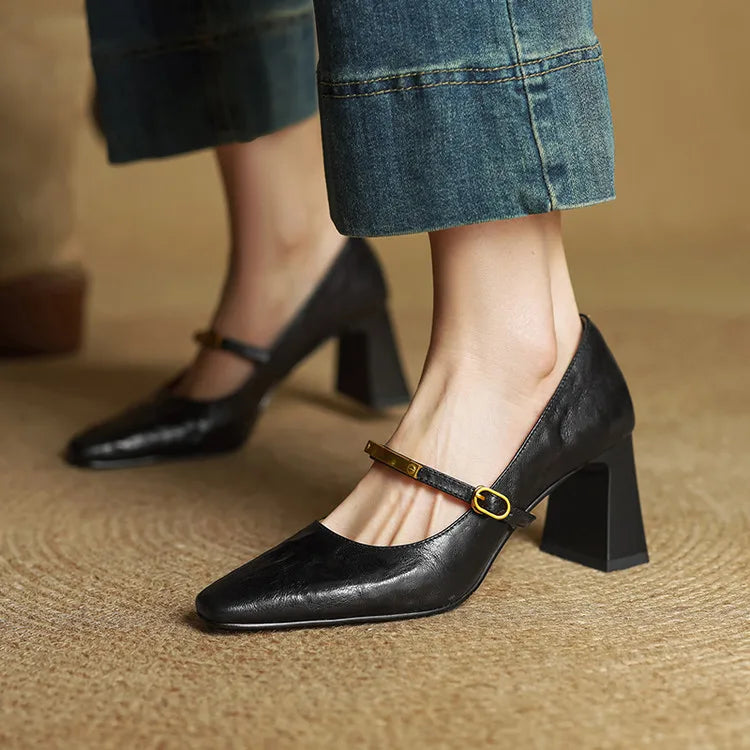 Philippa - Block Heel Mary Jane Shoes