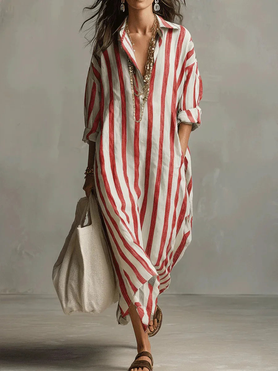 Wren - Striped Shirt Maxi Dress