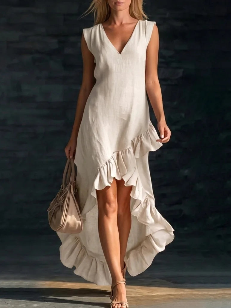 Willow - Sleeveless Ruffle Hem Maxi Dress