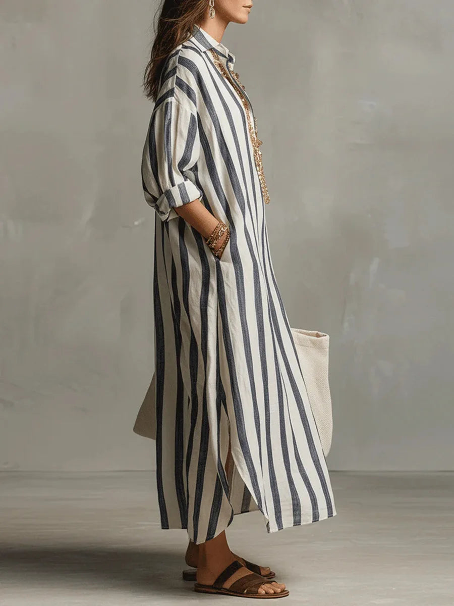 Wren - Striped Shirt Maxi Dress