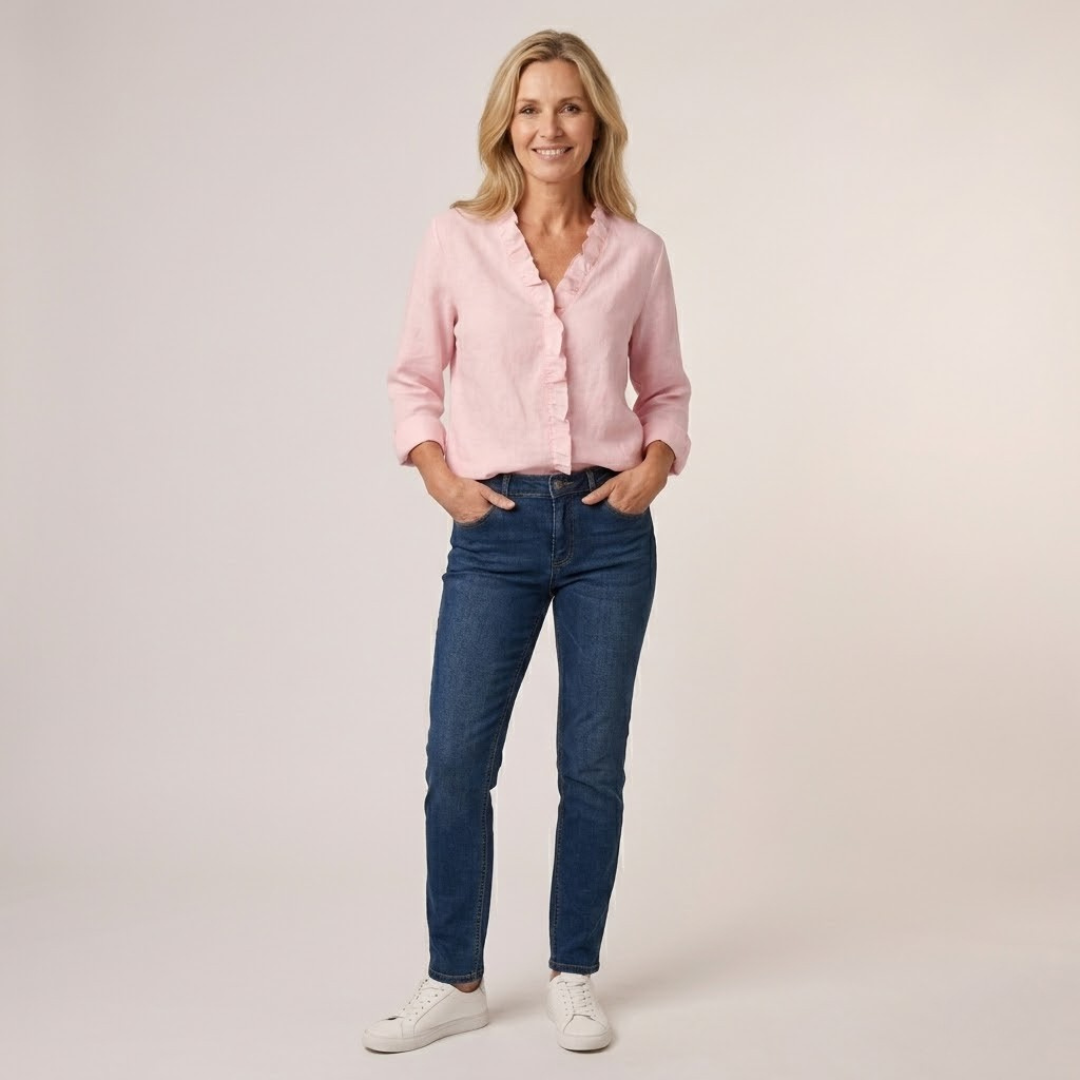 Odette - Ruffled V-Neck Blouse