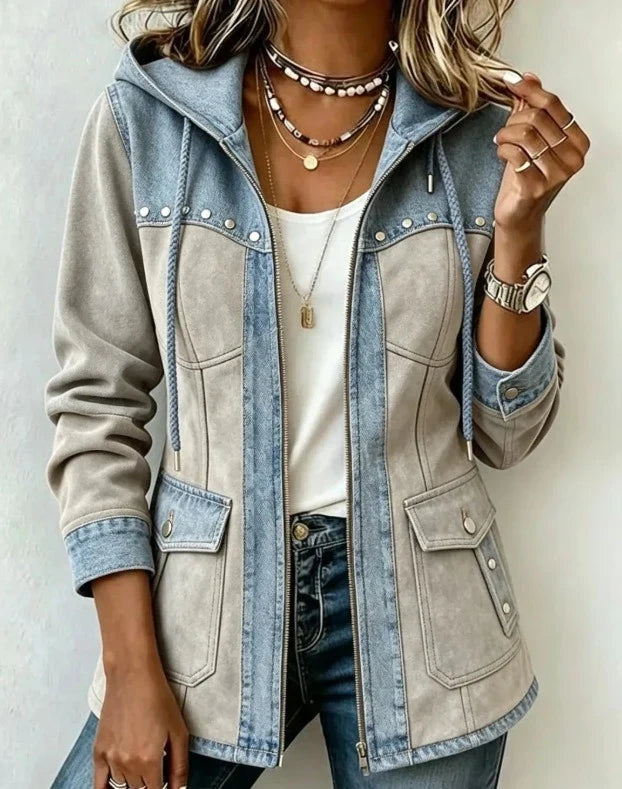 Lyndsay | Hooded Jacket with Contrast Panels