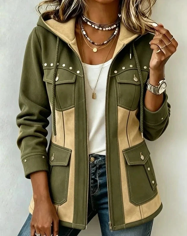 Lyndsay | Hooded Jacket with Contrast Panels