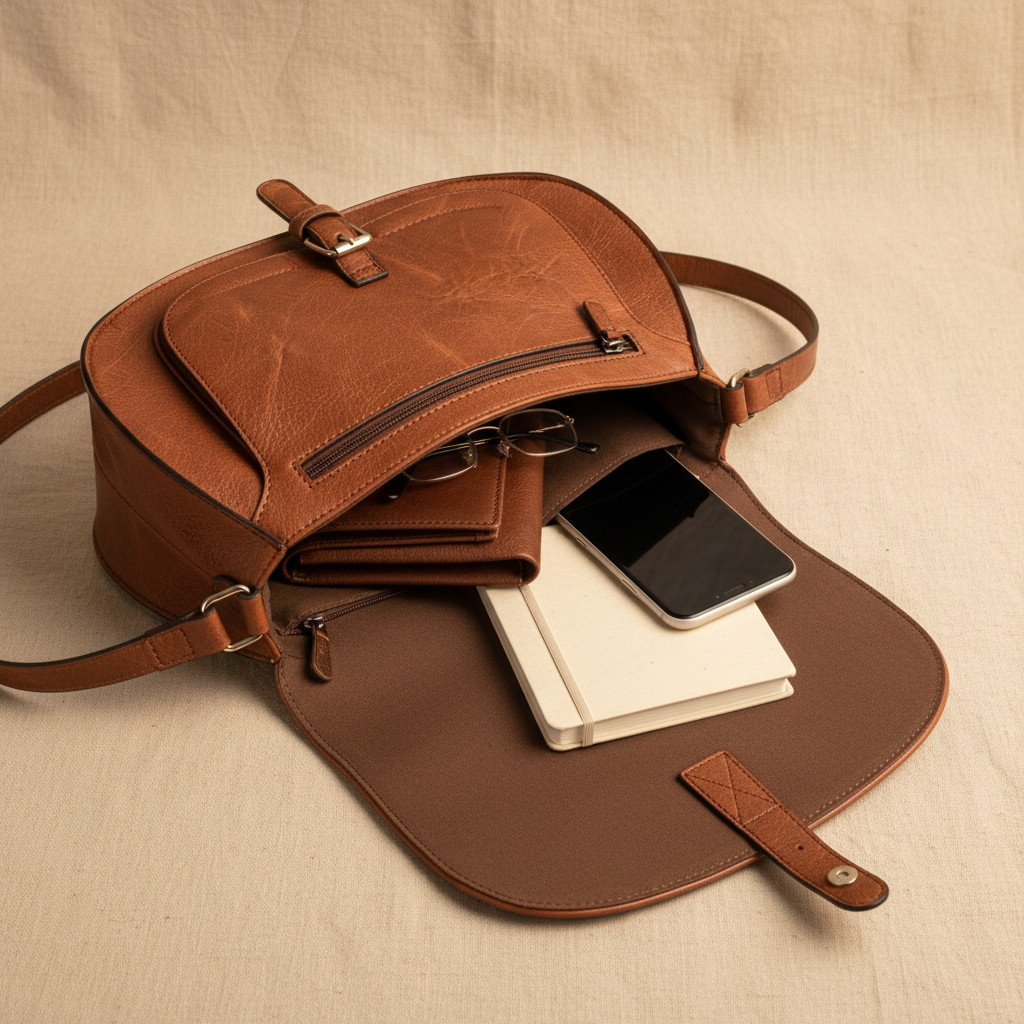 Isobel - Vegan Leather Saddle Shoulder Bag