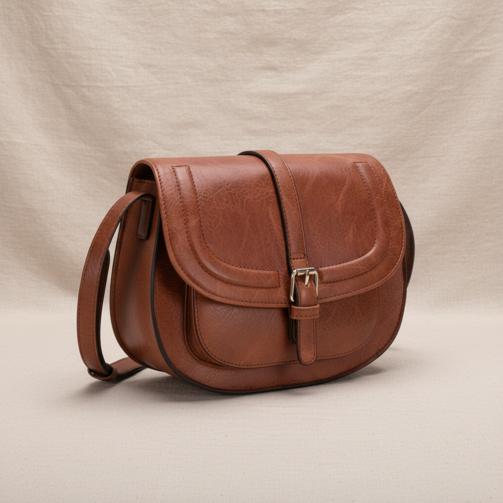 Isobel - Vegan Leather Saddle Shoulder Bag