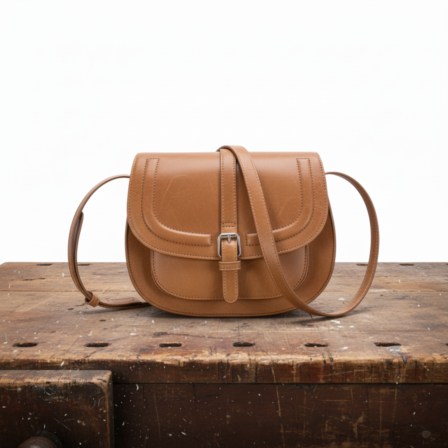 Isobel - Vegan Leather Saddle Shoulder Bag