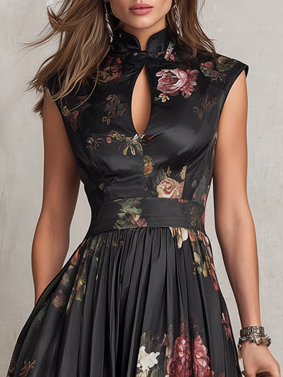 Vivienne - Floral Keyhole Midi Dress