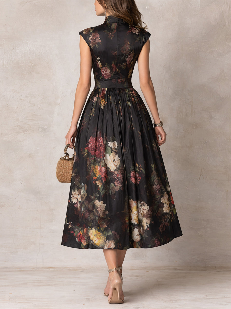 Vivienne - Floral Keyhole Midi Dress
