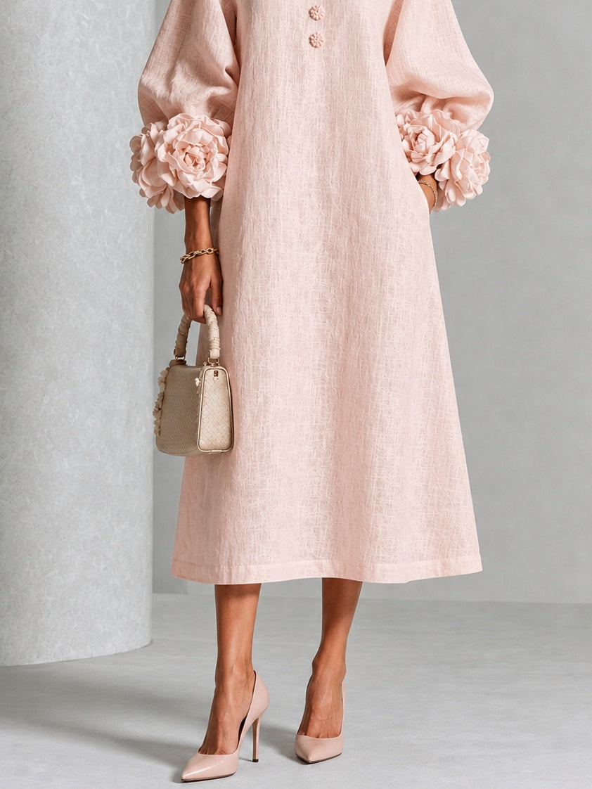 Arabella - Floral Cuff Midi Dress