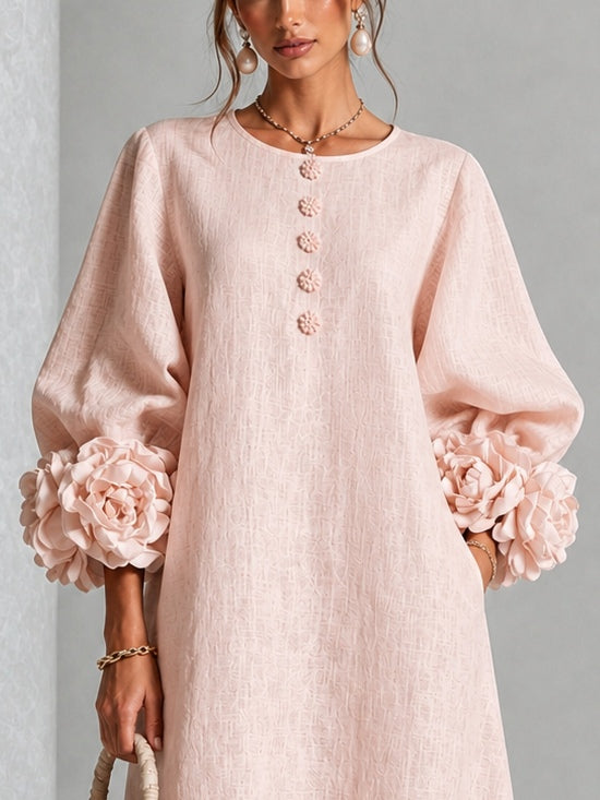 Arabella - Floral Cuff Midi Dress