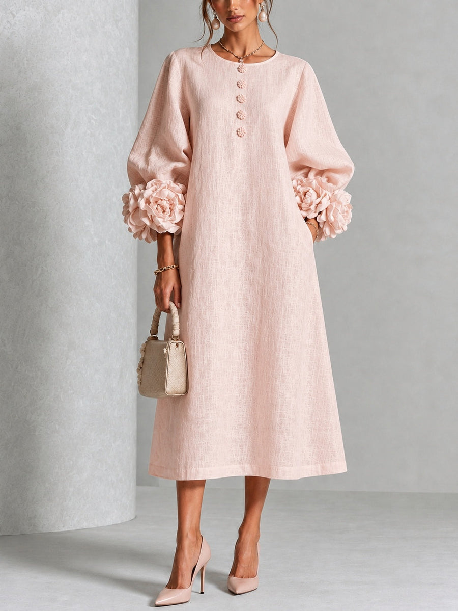 Arabella - Floral Cuff Midi Dress