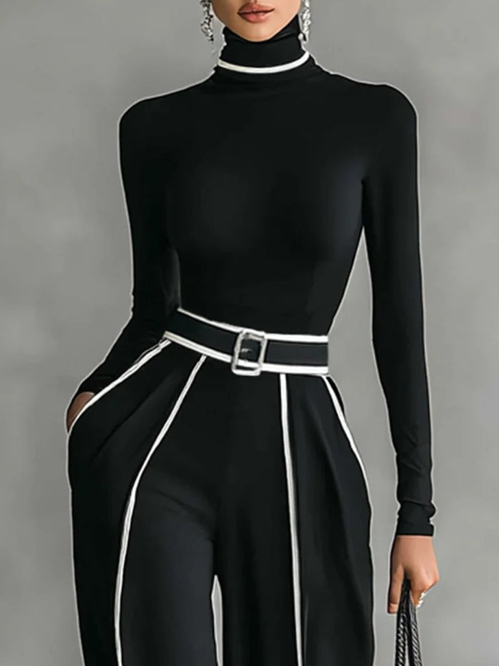 Eloise - Contrast Trim Two-Piece Trouser Set