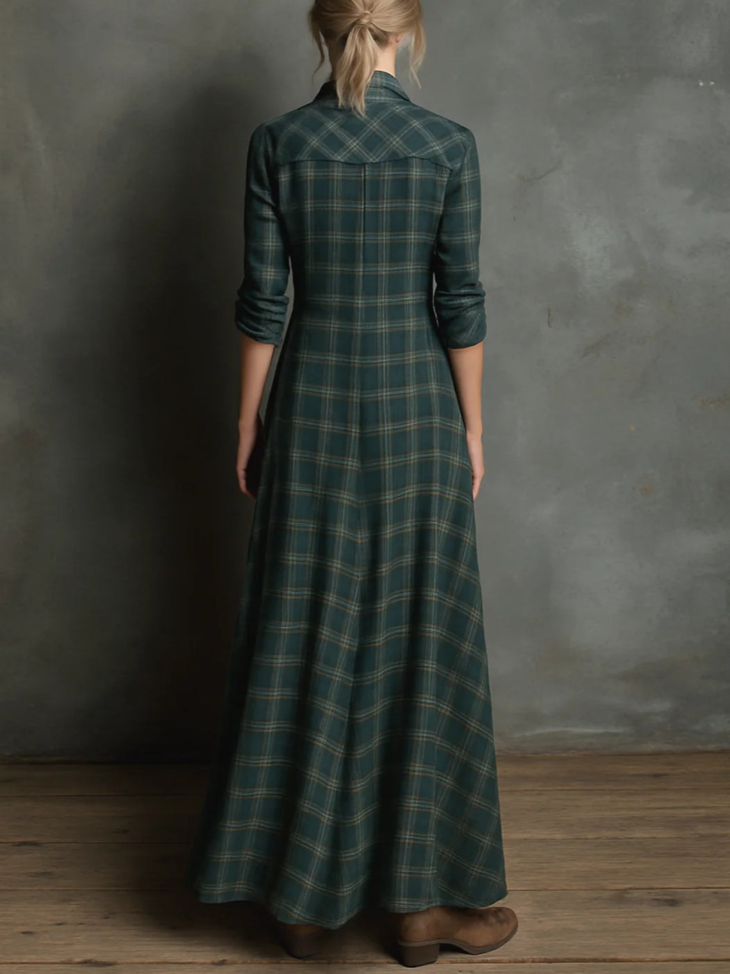 Romilly - Checked Shirt Maxi Dress