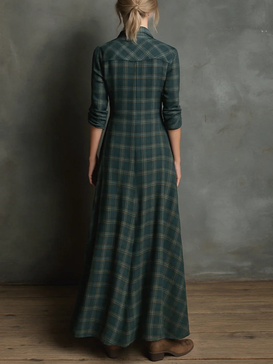 Romilly - Checked Shirt Maxi Dress