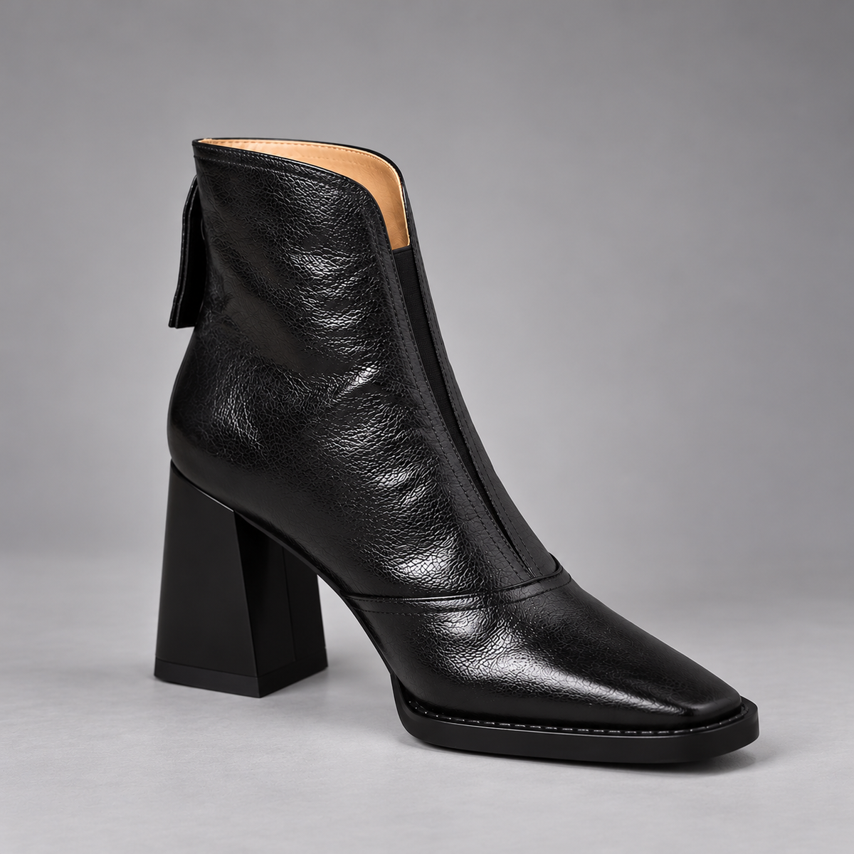 Marzena | Leather Mid-Heel Ankle Boots