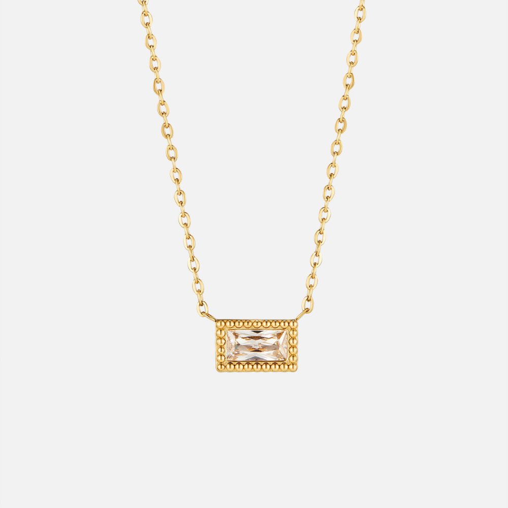 Baguette Birthstone Necklace