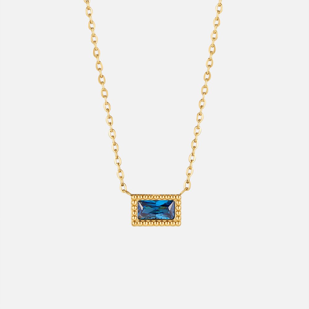 Baguette Birthstone Necklace
