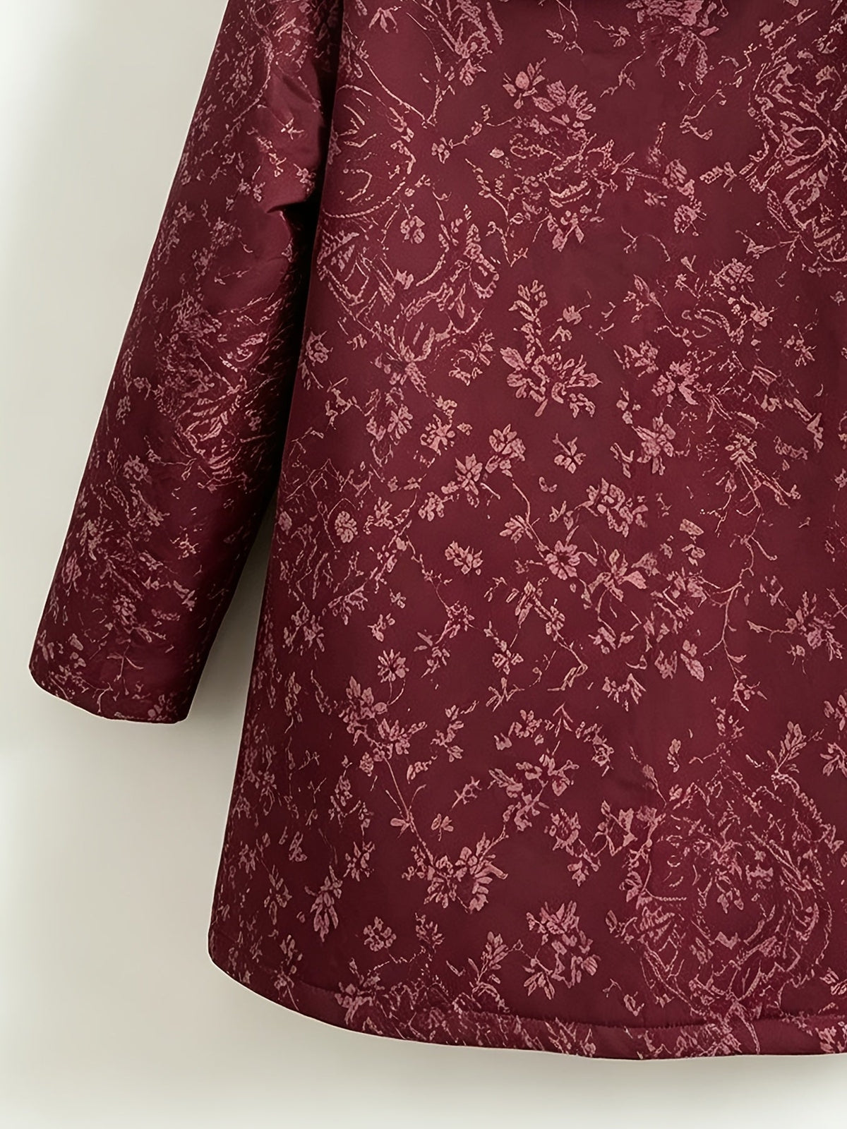 Rosemary | Fleece-Lined Floral Hooded Coat