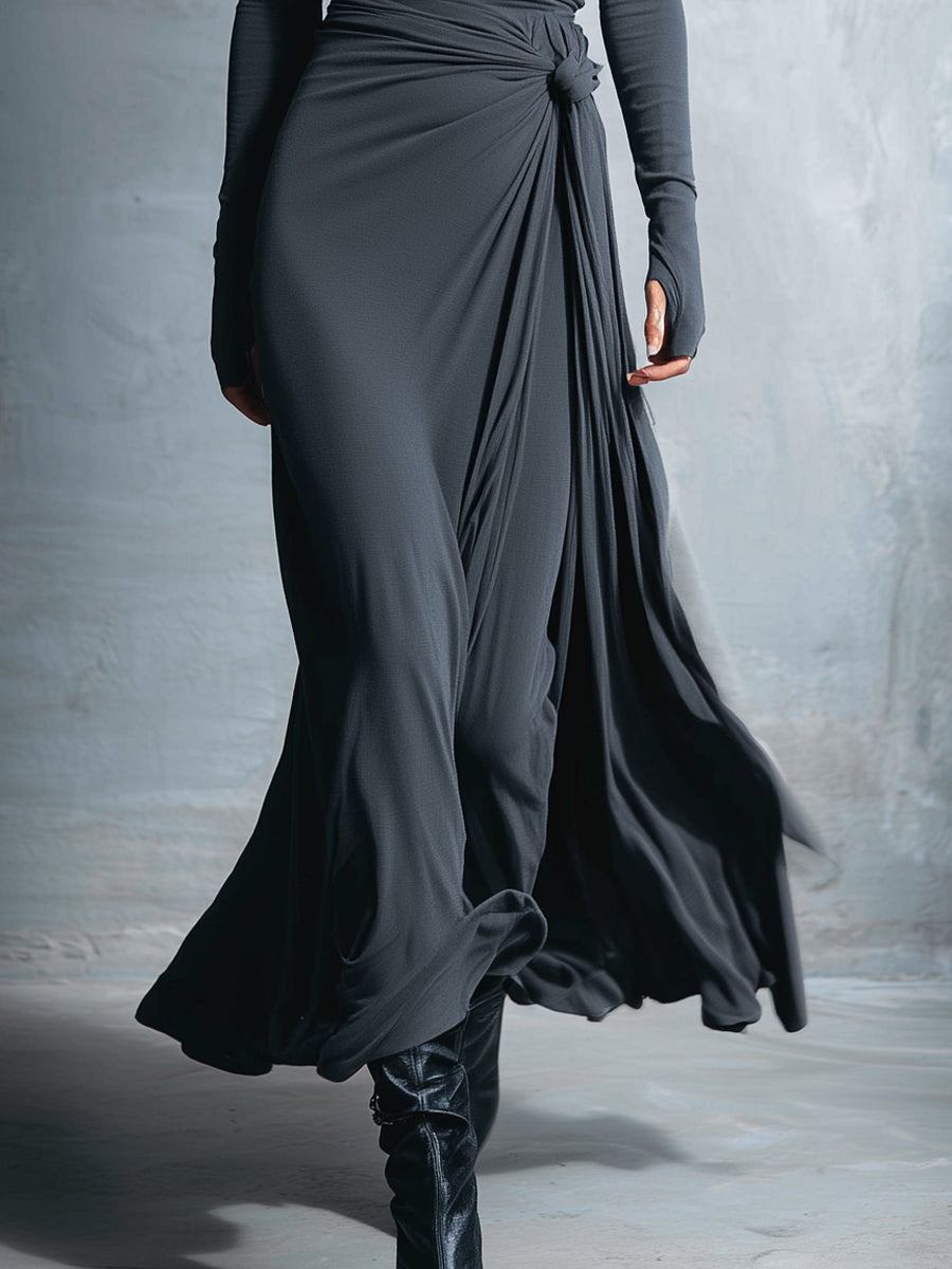 Vivienne - Draped Side-Tie Maxi Dress