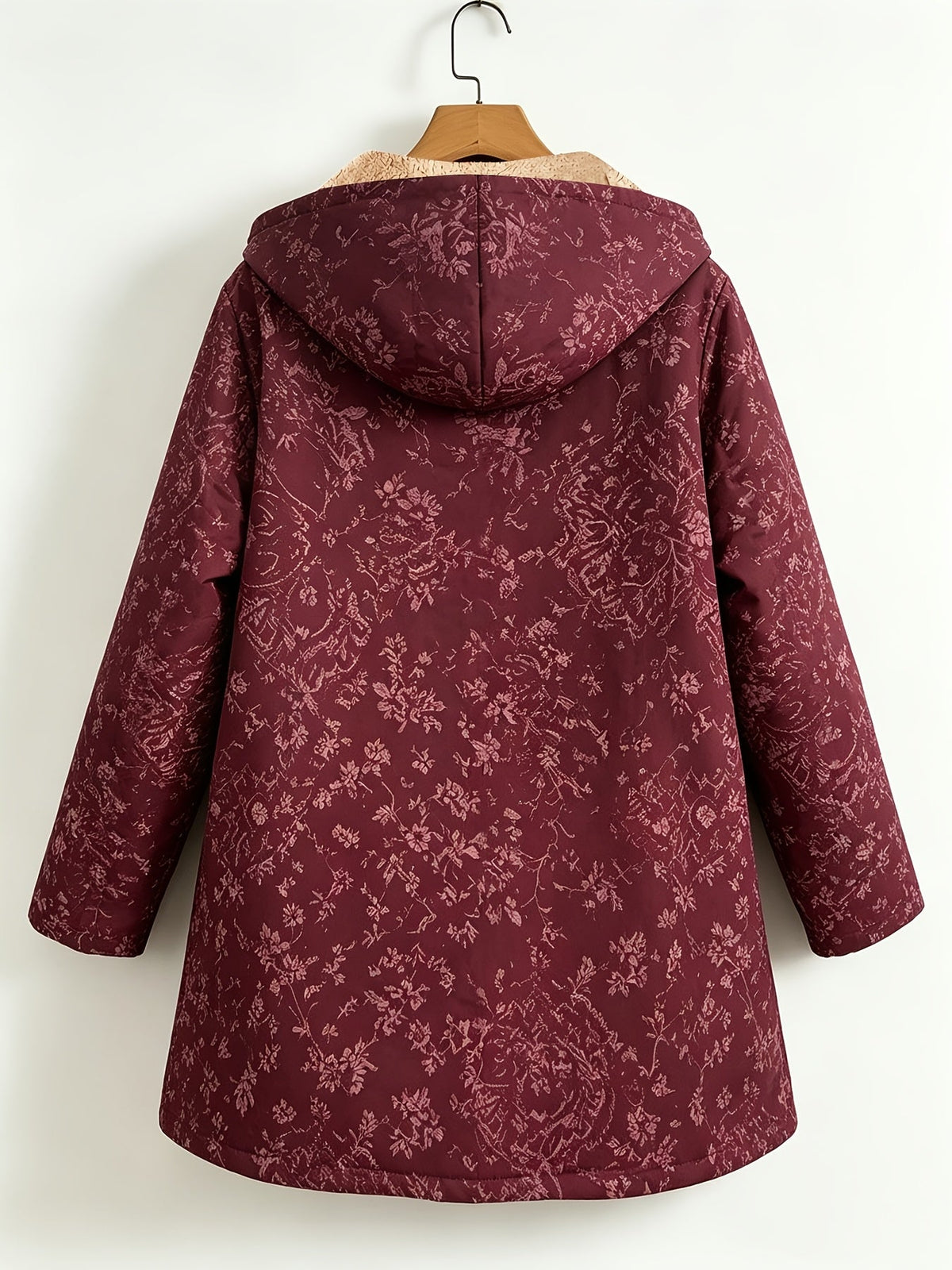Rosemary | Fleece-Lined Floral Hooded Coat
