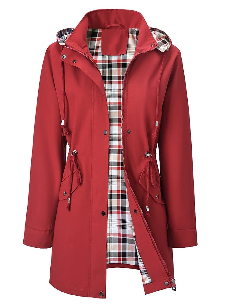 Imogen - Hooded Rain Jacket With Check Lining
