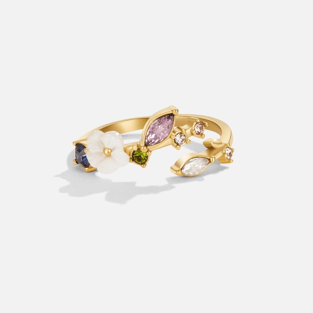 Crystal White Blossom Ring