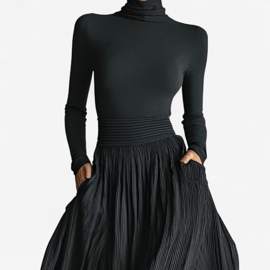 Ottilie - High Waist Pleated Maxi Dress