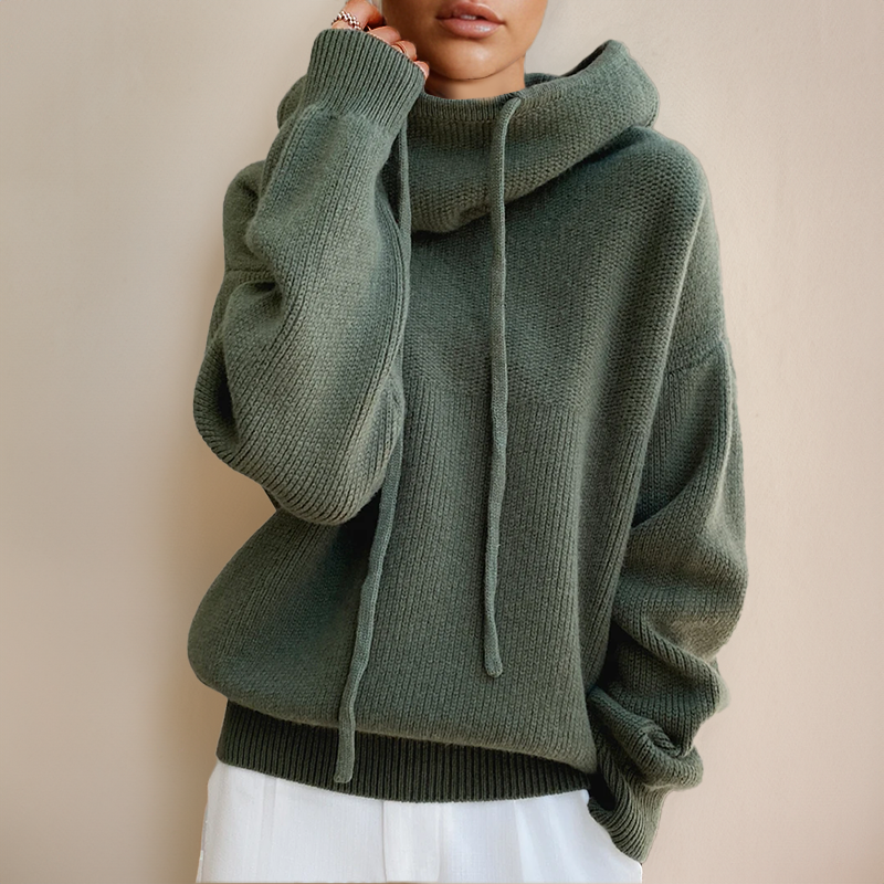 Amina - Luxe Merino Wool Hoodie Elegance