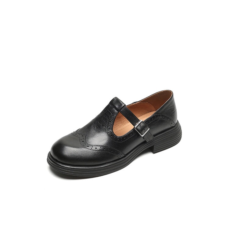 Harriet - Brogue T-Bar Mary Jane Shoes