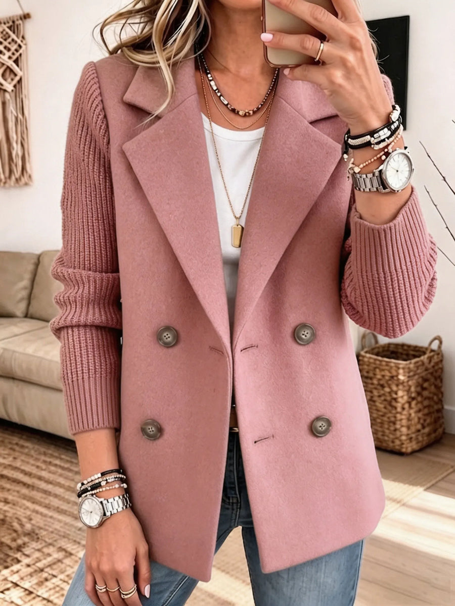 Carla | Elegant Blazer with Knitted Sleeves