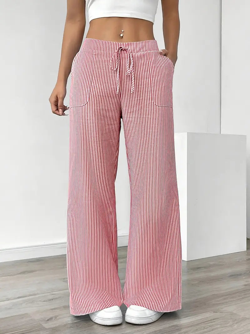 Alina™ | Elegant Striped Trousers with Pockets