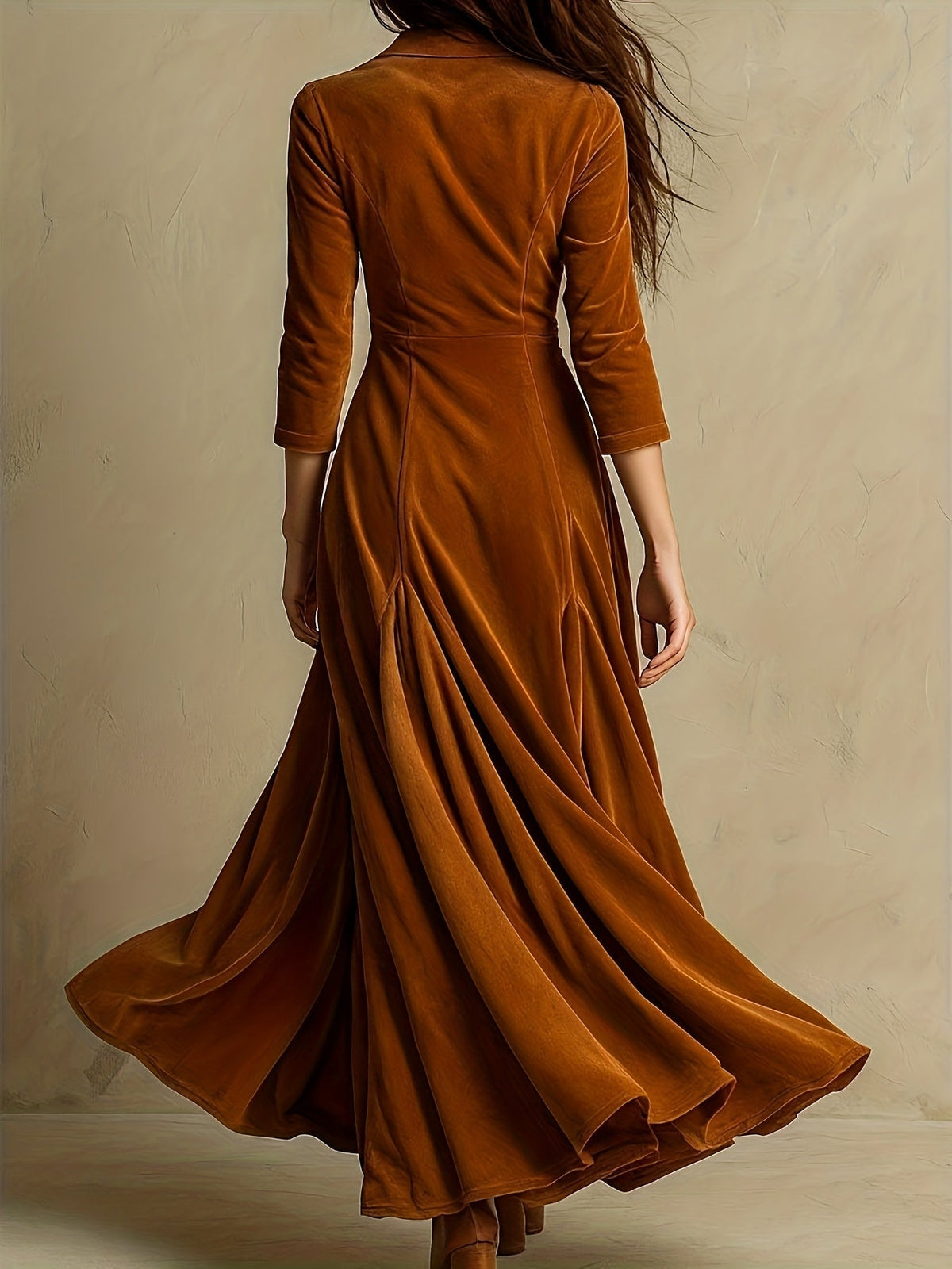 Beatrice - Collared Button-Front Maxi Dress
