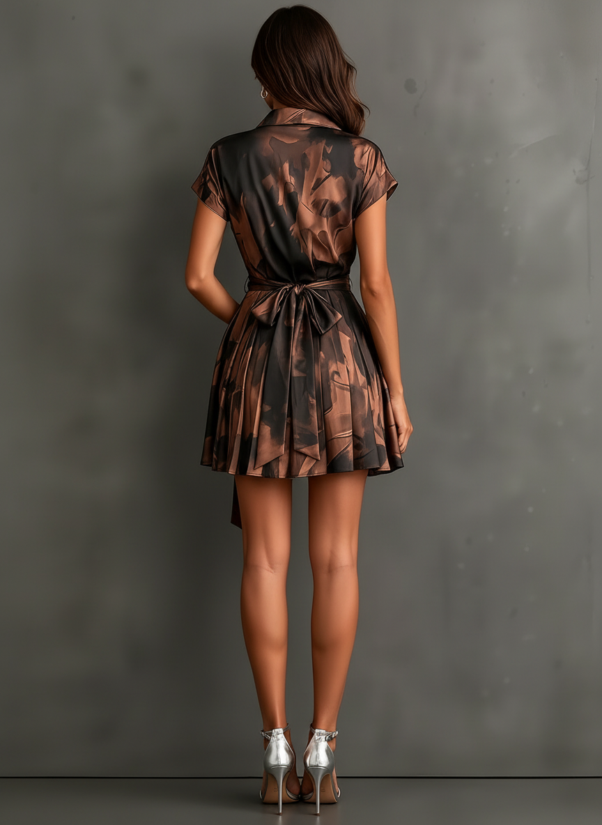 Romilly - Abstract Print Mini Wrap Dress