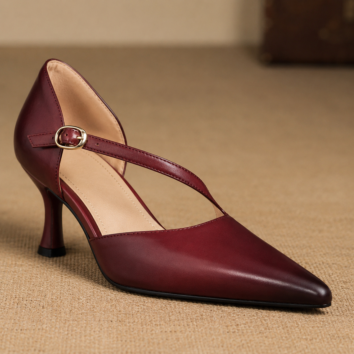 Annabel - Pointed Toe Crossover Strap Heels